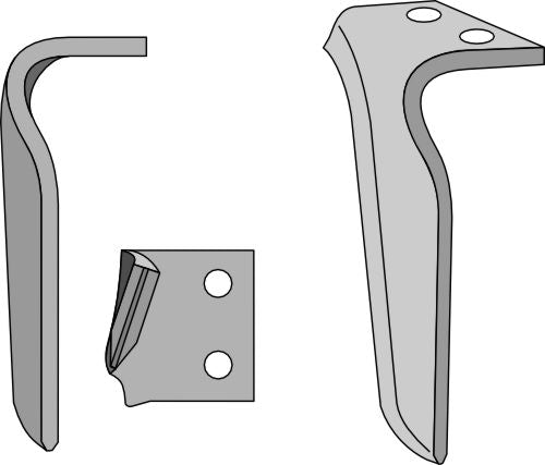 Tine for rotary harrows, right