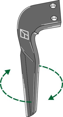 Tine for rotary harrows, right