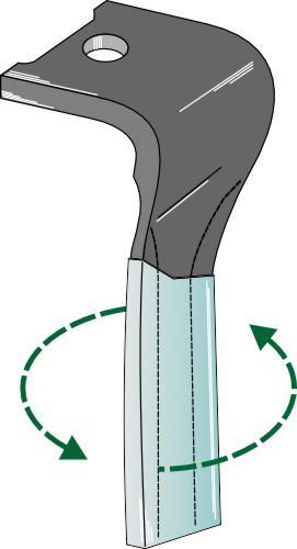 Tine for rotary harrows (DURAFACE), left