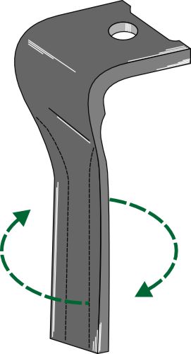 Tine for rotary harrows, right