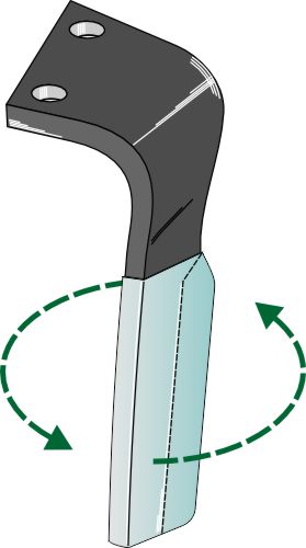 Tine for rotary harrows (DURAFACE), left