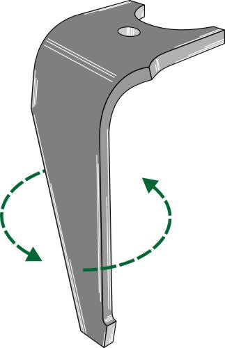 Tine for rotary harrows, left