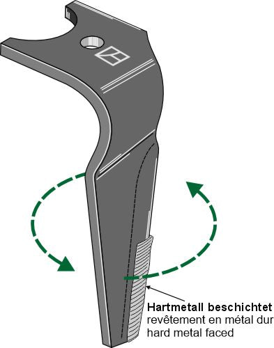 Tine for rotary harrows, left