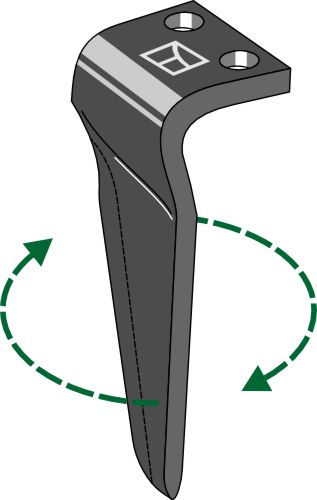 Tine for rotary harrows, right