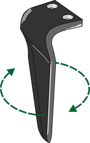 Tine for rotary harrows, right