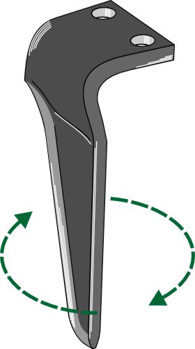 Tine for rotary harrows, right