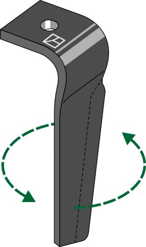 Tine for rotary harrows 330mm, left