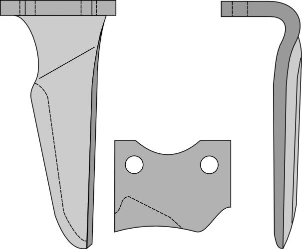 Tine for rotary harrows 330mm, left
