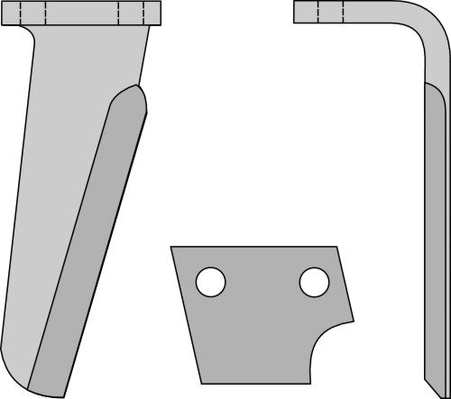 Tine for rotary harrows, right