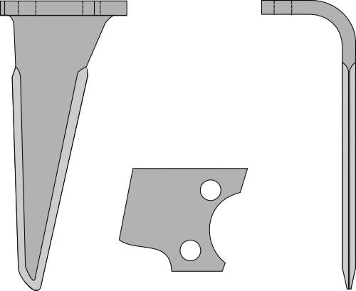 Tine for rotary harrows, right