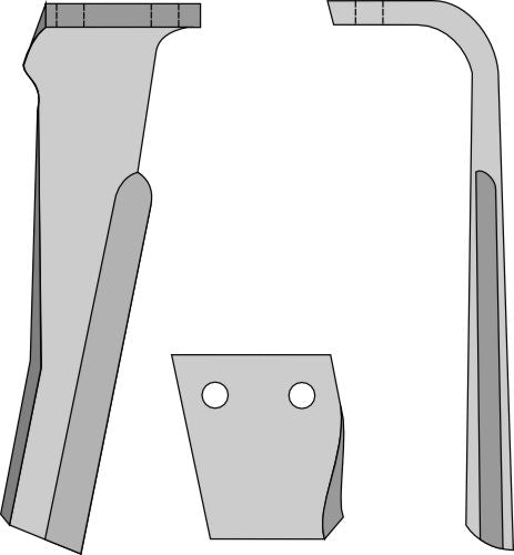 Tine for rotary harrows, right
