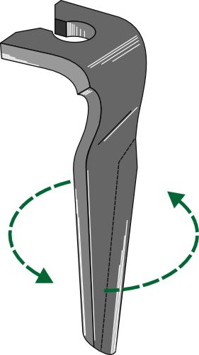 Tine for rotary harrows, left