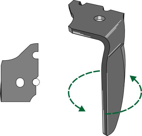Tine for rotary harrows 335mm, left