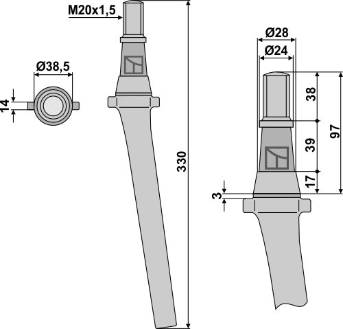 Tine for rotary harrows