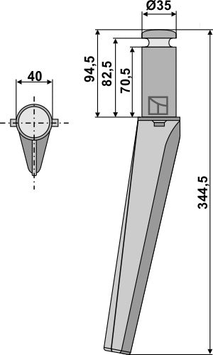 Tine for rotary harrows