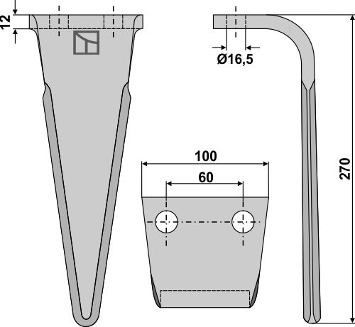Tine for rotary harrows