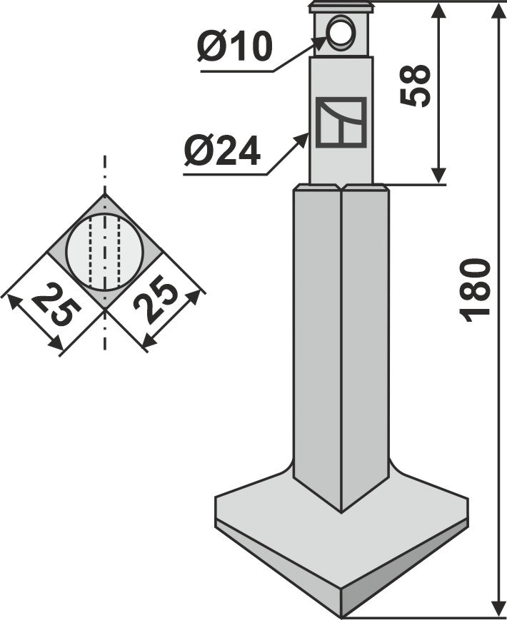 Rotary-tine 180mm