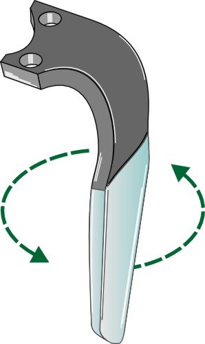 Tine for rotary harrows (DURAFACE), left