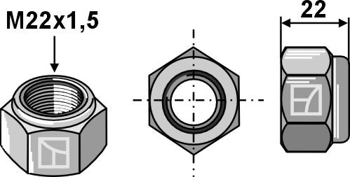 Self-locking hexagon nut - M22x1,5 - 8.8