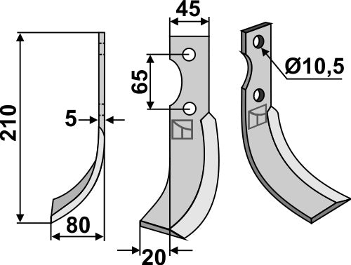 Blade 210x45mm, left