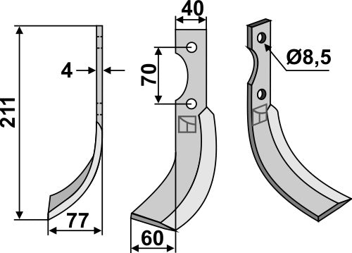 Blade 211x40mm, left