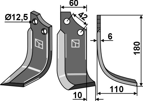 Blade 170x60mm, right