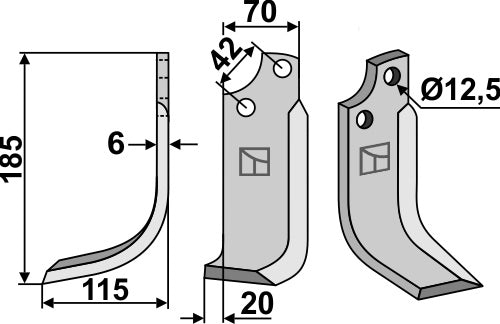 Blade 185x60mm, left