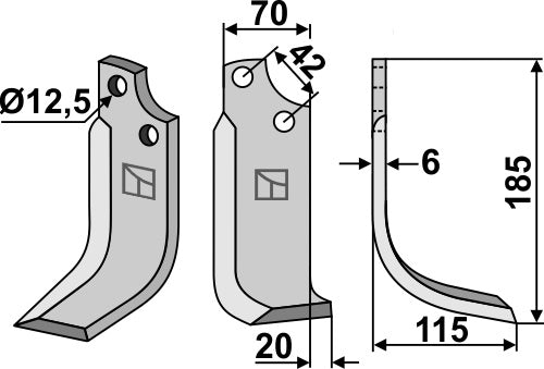 Blade 185x60mm, right