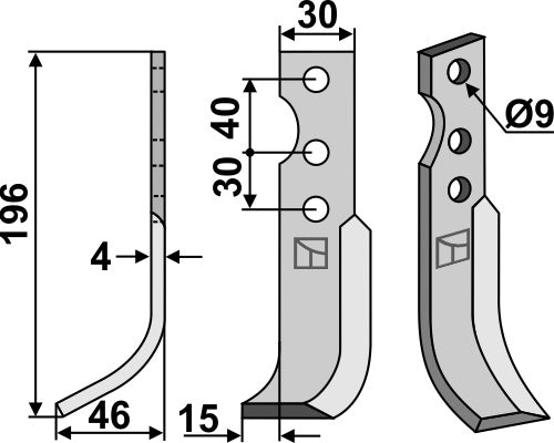 Blade 196x30mm, left