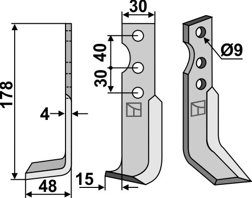 Blade 178x30mm, left