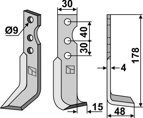 Blade 178x30mm, right