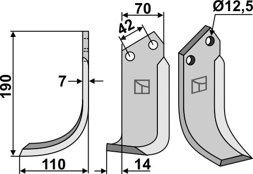 Blade 190x70mm, left