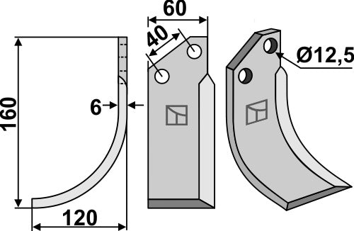 Blade 160x60mm, left