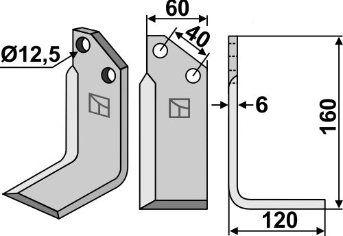 Blade 160x60mm, right