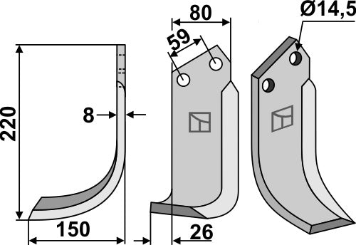 Blade 220x80mm, left