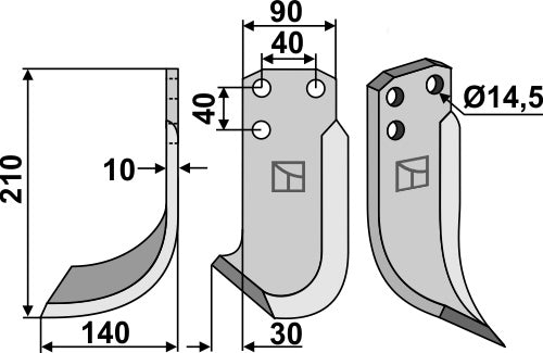 Blade 210x90mm, left