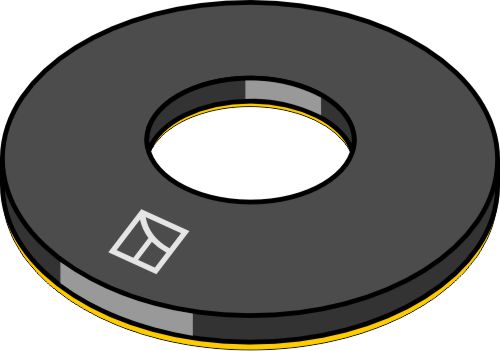 Damper washer Ø48x3xØ16 - EPDM self-adhesive