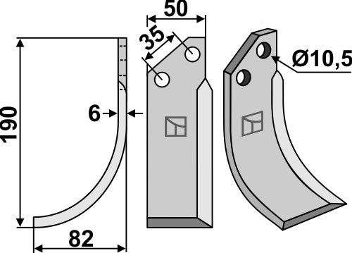 Blade 190x50mm, left