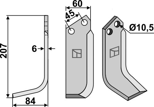 Blade 207x60mm, left