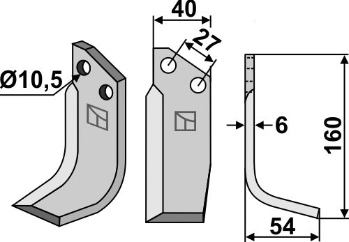 Blade 160x40mm, right