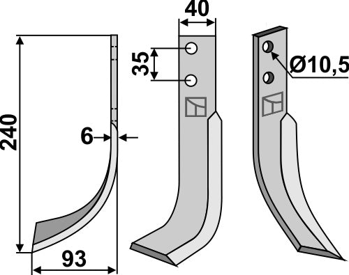 Blade 240x40mm, left