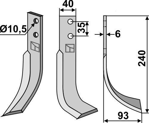 Blade 240x40mm, right