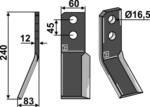 Blade 240x60mm, left