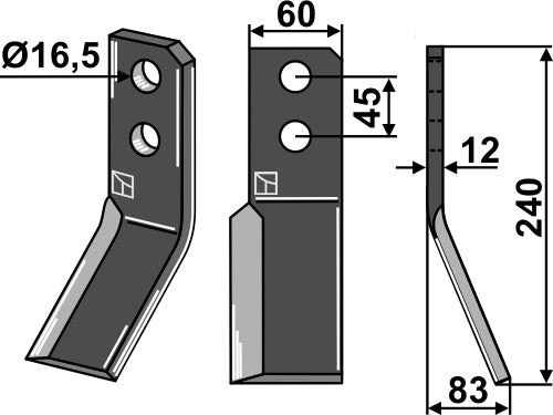 Blade 240x60mm, right